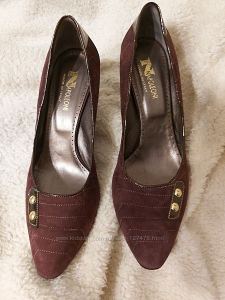 Туфли Napoleoni, Италия - новые, натур замша, 40р,26см, шикарная классика