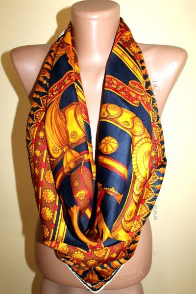 Galimberti Яркий большой платок натуральный шелк 76 х 76 см.