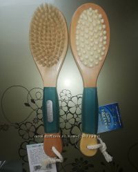 Щетка двухсторонняя для сухого массажа с длинной ручкой