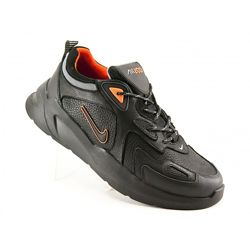 Кроссовки Nike N-9 черный с оранжевым