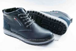 Ботинки зимние Hilfiger комфорт синий с замком 