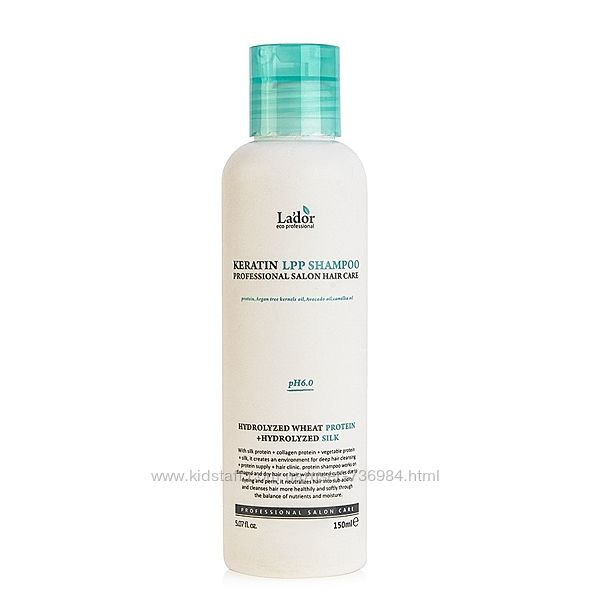 Кератиновый безсульфатный шампунь Lador Keratin LPP Shampoo pH 6,0