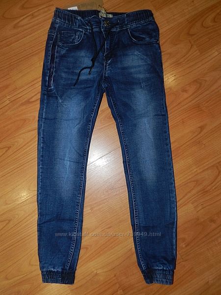 Модные джинсы джогеры на мальчиков. размер 134-140