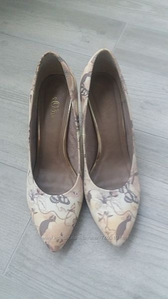 Красивые туфли с бабочками S. Oliver в отличном состоянии