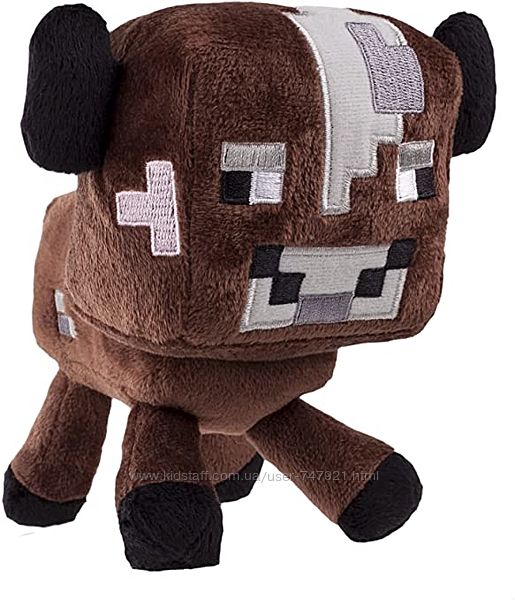Мягкая игрушка Mайнкрафт Minecraft Корова 16 см коричневая оригинал.