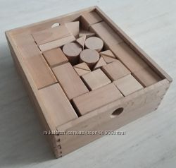 деревянный конструктор Городок. 60 деталей
