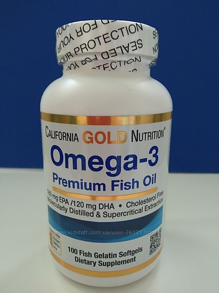 California Gold Nutrition Omega-3, CGN, 100 капсул. Оригинал. В наличии.