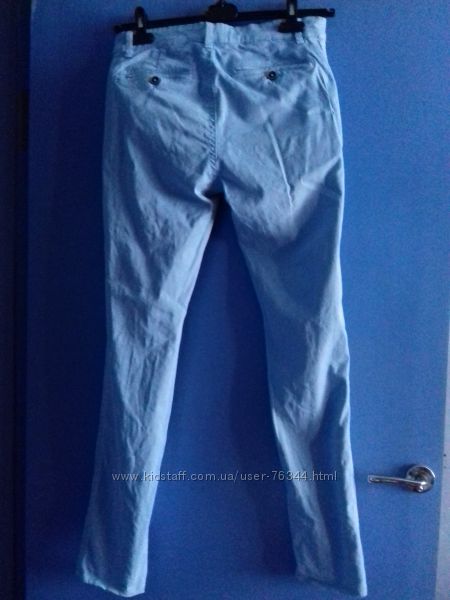 Чиносы брюки джинсы slim голубые 30 Пакистан отличное состояние