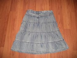 Джинсовая юбка с потёртостями размер М