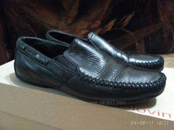 Кожаные туфли-мокасины  для мальчика ТМ Golovin , размер 34.