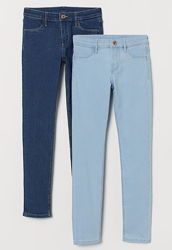 Голубые джинсы скинни H&M для девочек подростков