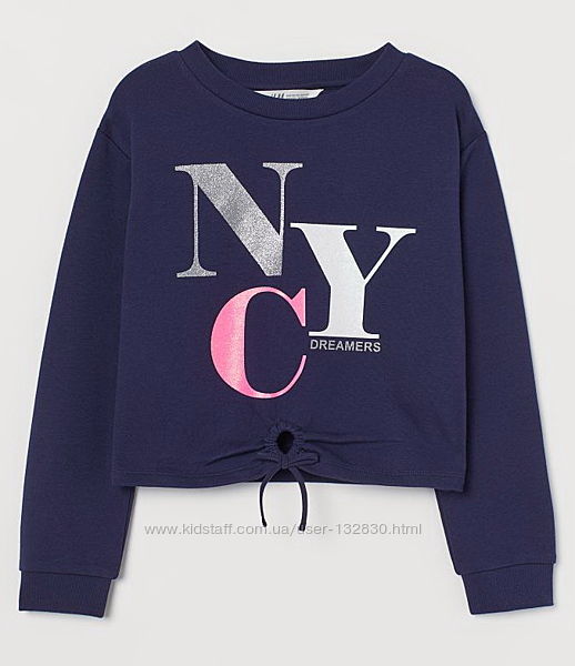 Стильные свитшоты H&M с блестящим принтом