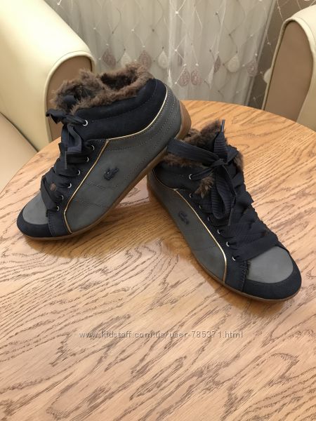 Стильные кожаные утеплённые ботинки Lacoste. Оригинал.