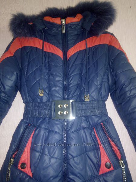 Зимнее пальто натуральный мех на рост 146-155 см