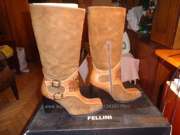 Стильные сапоги Fellini кожа 36р.