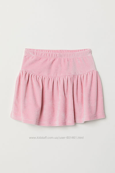 H&M велюровая розовая юбка 6 8 лет рост 122 128