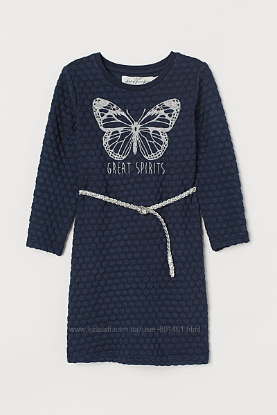  Платья с бабочкой H&M синее с пояском р 92 104