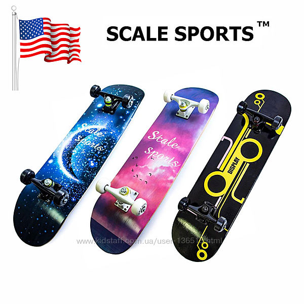 Деревянные скейтборды Scale Sports США. 7 расцветок