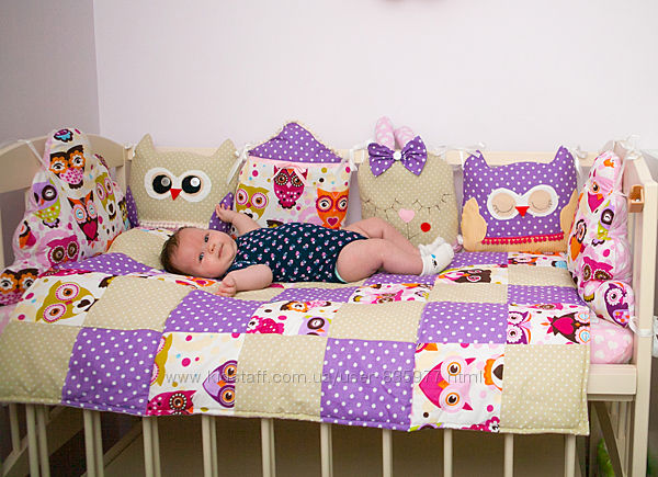 Комплект бортиков в кроватку для девочки, одеяло, защита постельное подушки