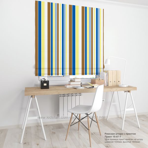 Римские шторы в полоску, 45 вариантов