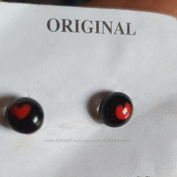 Серьги-пусеты муранское стекло