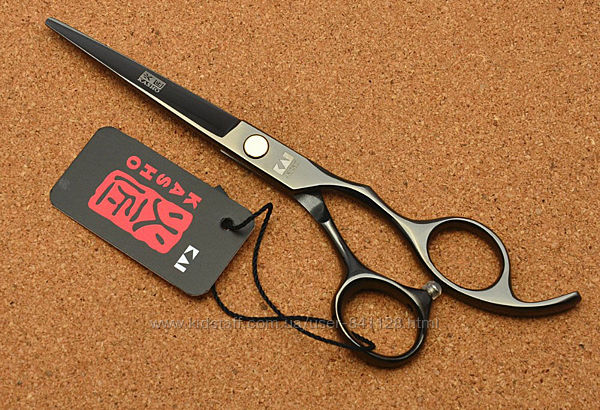 Ножницы 5. 5 парикмахерские KASHO прямые чёрный глянец