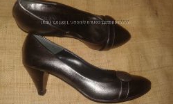 36р-24 см кожа новые туфли никель Holly Made in Italy