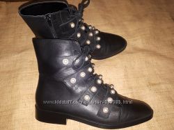 41р-26. 5 кожа стильные ботинки Zara Trafaluc 