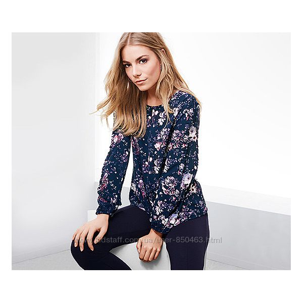 Качественная  блуза с цветочным принтом Tchibo Германия