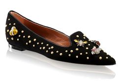 Туфли балетки замшевые гламурные черные Russell & Bromley Flatbug размер 4