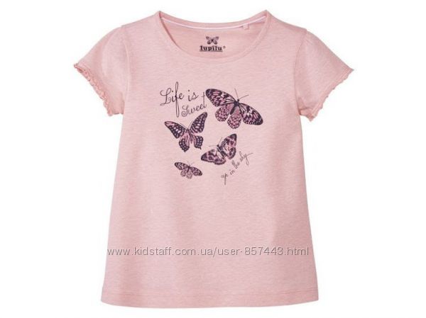Нежная футболка для девочки р. 98104 см, lupilu, германия