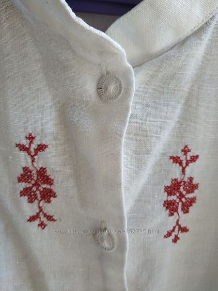 Нарядная белая блузка туника Simona с вышивкой на 8 - 9 лет лет