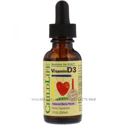 ChildLife, Витамин D3, натуральный аромат ягод