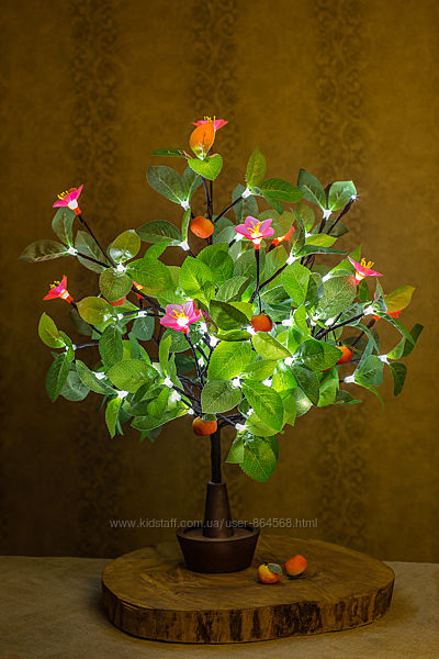 Светодиодное дерево Апельсин с розовым или белым цветком