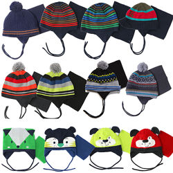Зимние шапки на флисе с манишкой для мальчиков бренд ПЕЛЮШ НАНО СНО Канада