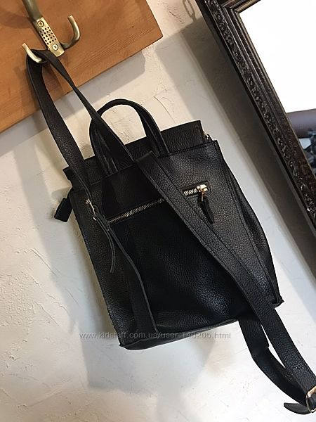 Распродажа Кожаный рюкзак натуральный чёрный
