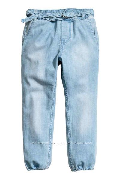 Джоггерсы из тонкого джинса HM 4-5лет