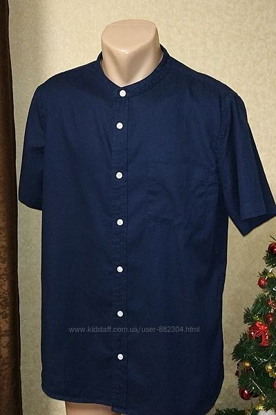 Стильная рубашка primark slim fit синего цвета. xl
