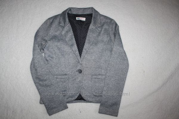 Трикотажный пиджак в школьном стиле фирмы H&M на 10-11 лет 146 см.
