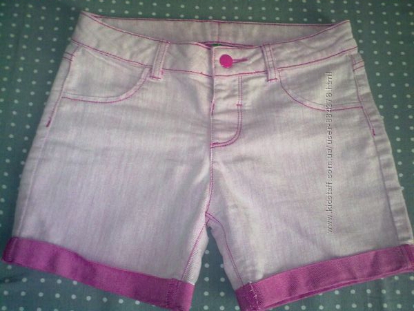 Продам розовые шорты BENETTON для девочки, размер XL 10-11 лет, бу