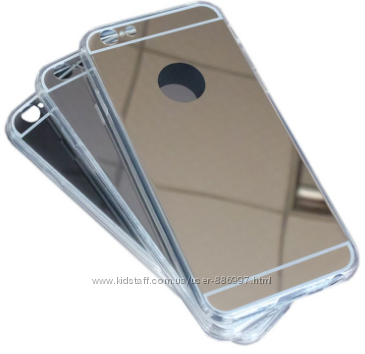 Зеркальные силиконовые чехлы для iphone 7 обода прозрачные
