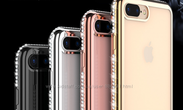 Силиконовый прозрачный чехол с камнями для Iphone 6 6s7 7pl 8 8pl
