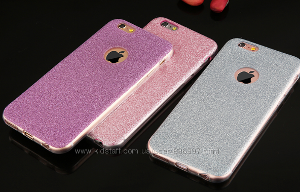Силиконовый чехол для iPhone 6 6S золотой серебряный розовый фиолетовый