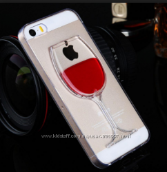 Чехол пластиковый Бокал вина для iPhone 5S 5SE 6 6S 6pl 7 8 7pl 8pl X XS