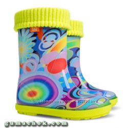 Детские Резиновые Сапоги Demar Exclusive Радуга 20-35 Размеры сапожки