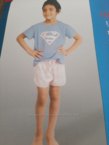 Шикарная детская хлопковая пижама от Supergirl, Германия, размер 122-128 см