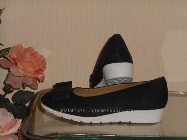 Туфли из натуральной кожи с супинатором Германия чёрные и синие