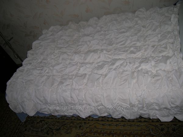 Одеяло-покрывало 115х145 белое жатое двустороннее