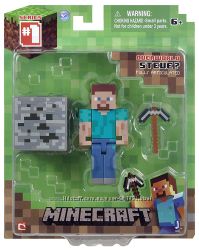 Стив с киркой фигурка Майнкрафт Minecraft Core Steve Action Figure оригинал