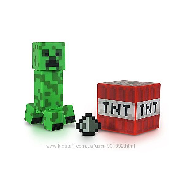 фигурка Крипер с блоком тнт Майнкрафт Minecraft Core Creeper Figure Pack